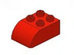 L-W Toys Junior Kostka 2x2 zaoblená červená 